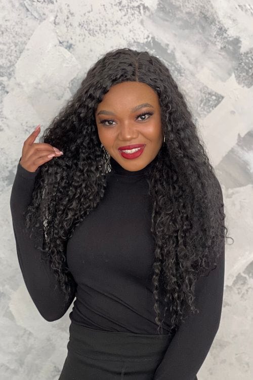 UNice Transparent Lace 4x0.75 / 13x4 Curly Black Natural Wig