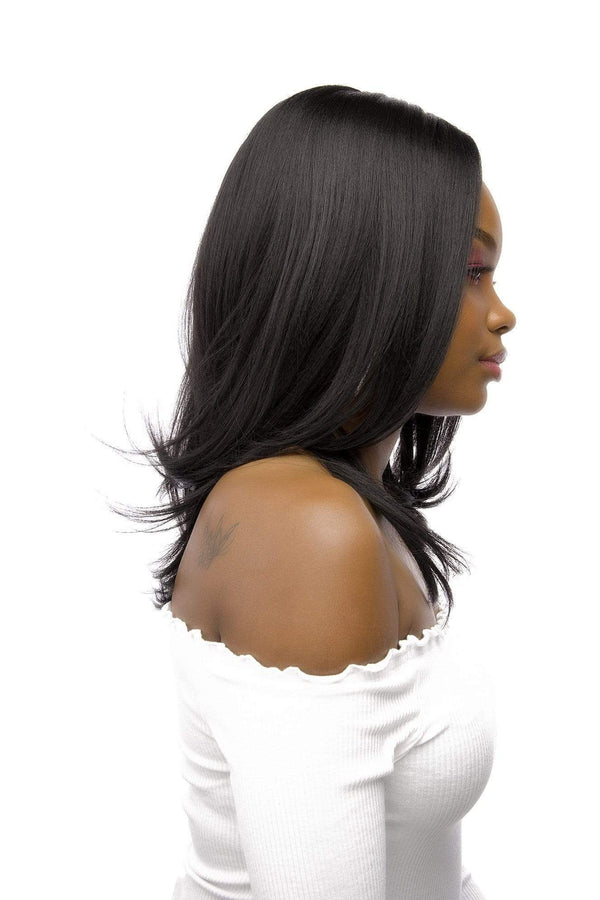 Long Straight 18inch Middle T Part Synthetic Hair Wig Natural