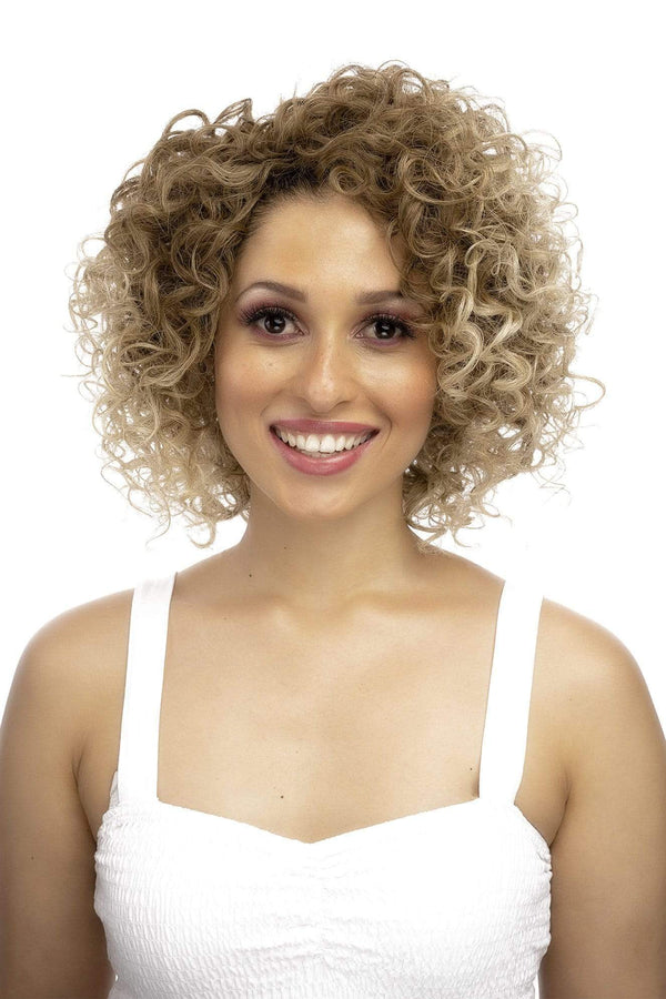 Short Curly 10inch Synthetic Hair Wig Blond Highlights LolaSilk Hair