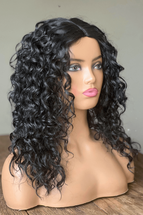 22inch Curly Synthetic Hair Wig Natural Black