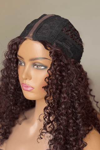 26inch Curly Synthetic Hair Wig Burgundy Colour