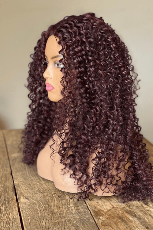 26inch Curly Synthetic Hair Wig Burgundy Colour