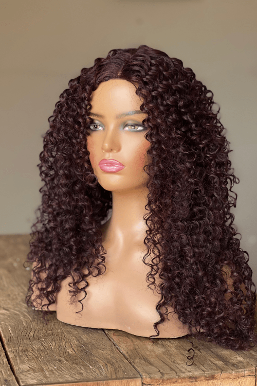 26inch Curly Synthetic Hair Wig Burgundy Colour