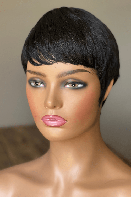 Synthetic Pixie Straight Wig Natural Black