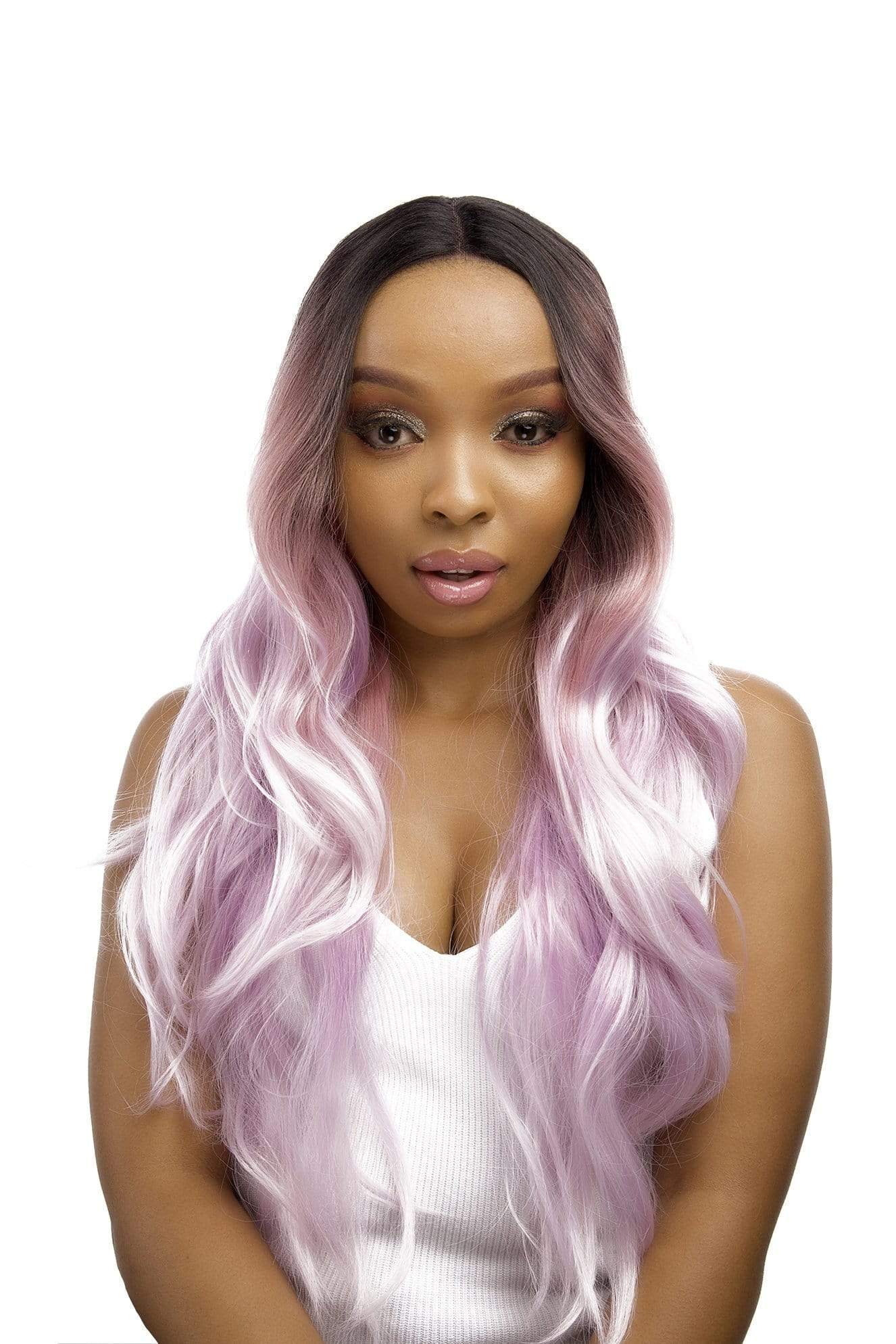 Straight Bob 10inch Lace Front T- Part Synthetic Hair Wig Ombre Grey -  LolaSilk