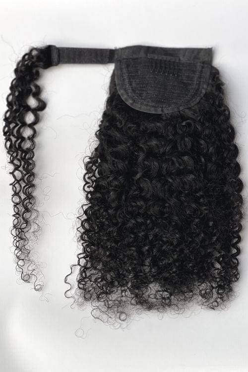 Curly Brazilian Ponytail Ponytail Kinky curl Brazilian Curly Hair Extension 18inch Wrap Around Ponytail