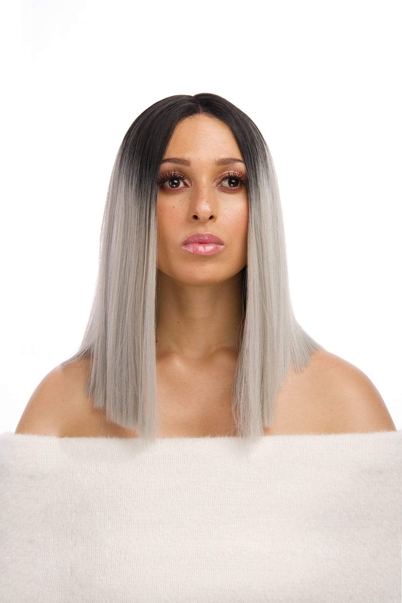 Straight Bob 13inch Lace Front Middle Part Synthetic Wig Ombre