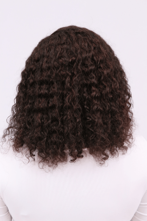 Brazilian Hair Kinky Curl 16inch Full Frontal Lace Wig Natural Black Lolasilk 